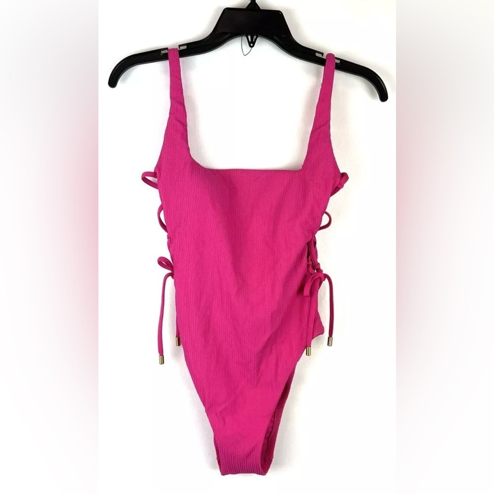 Sanctuary Women’s Square Neck Pink One Piece Swimsuit Size XS